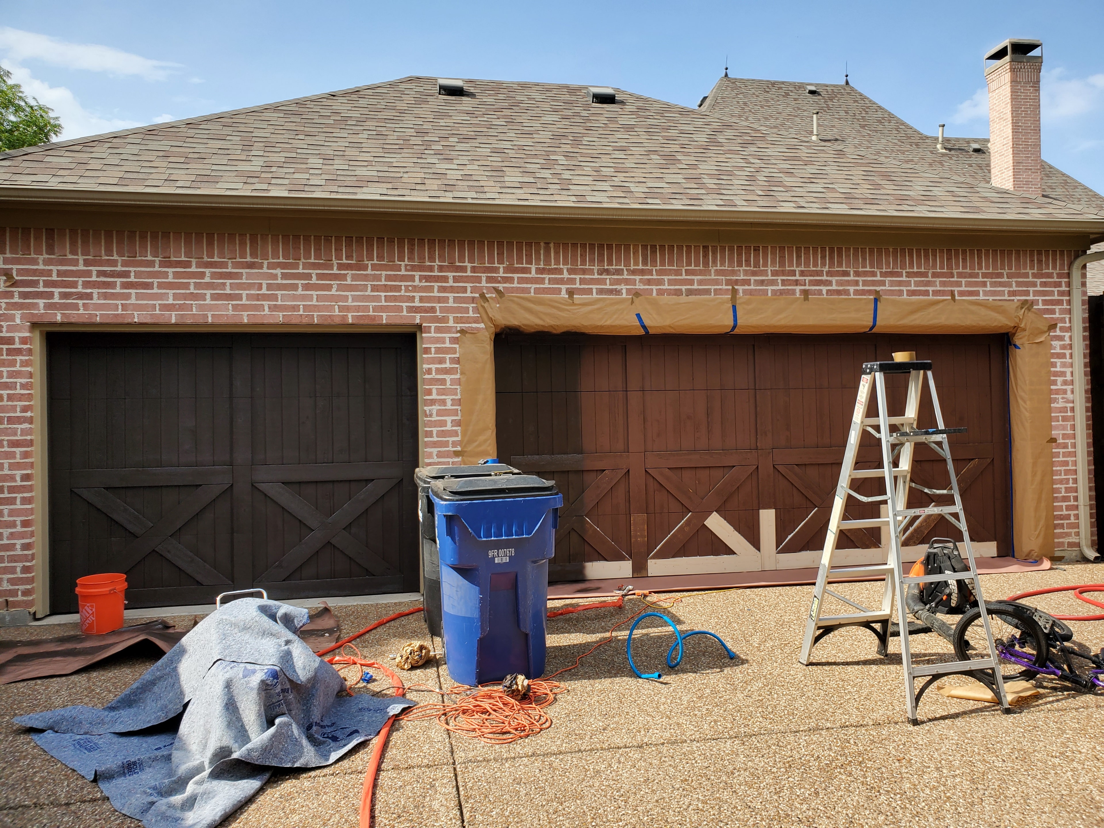 Wood fence pressure washing and staining